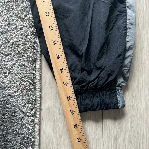 Vintage Style Nike Script Logo Track Pants Black White Y2K Baggy Joggers Small - Picture 6 of 9